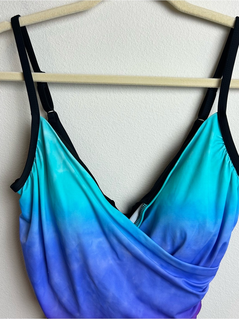 Embrace Your Curves Ombre One Piece Swimsuit | Ruched Wrap Bathing Suit L - Picture 2 of 11